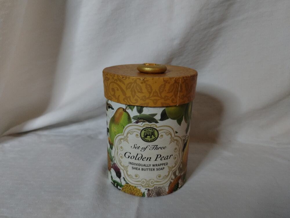 3 Michel Design Works Moisturizing Shea Butter Bar Soaps - Golden Pear - 3.8 oz
